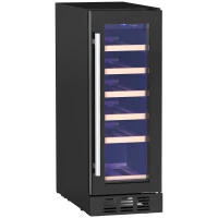 HOMCOM 19 Bottle 5-18℃ Wooden Rack Wine Fridge - Black(m-11)