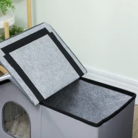 PawHut Outdoor Cat House, Weather Resistant Feral Cat Cave with Elevated Base and Cushion for Winter, Grey(m-8)