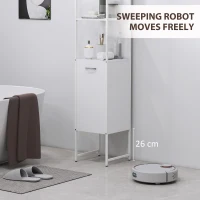 HOMCOM Tall Bathroom Cabinet with Open Shelves and Adjustable Shelf - White(m-7)