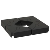 Outsunny Umbrella Weights for Cantilever Parasols, Set of 4 Heavy Duty Parasol Base Weights, 64kg Sand or 55kg Water Filled, Black(m-10)