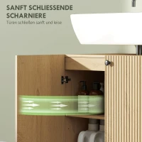 HOMCOM Waschbecken-Unterschrank für Badezimmer, 3-stufiges Regal, Räder, Holz(m-6)