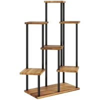 Outsunny Seven Wooden Shelf Plant Stand(m-1)