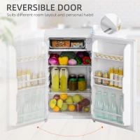 HOMCOM 91L Small Fridge with Chiller Box Under Counter Fridge with Reversible Door, Good Housekeeping Institute Approved, White(m-6)