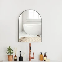 HOMCOM 50 x 70cm Arched Home Mirror - Black(m-2)