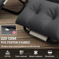 Outsunny Set of Two 190 x 56cm Sun Lounger Cushions - Dark Grey(m-4)