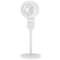 HOMCOM 32" Pedestal Fan, 70° Oscillating 90° Vertical Tilt Air Circulator with 3 Speeds, Standing Fan for Home Office, Bedroom, White(m-11)