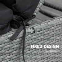 Outsunny Set of 2 Sun Lounger Cushions, Replacement Cushions for Rattan Furniture with Ties, 196 x 55 cm, Cushion ONLY, Black(m-6)