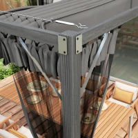 Outsunny 3 x 3m Aluminium Frame Pergola, with Retractable Roof - Dark Grey(m-7)