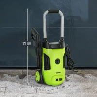 Outsunny 1800W 150-Bar Pressure Washer, with Adjustable Nozzle - Green(m-3)