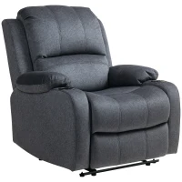 HOMCOM Microfibre Manual Reclining Armchair, with Footrest - Black(m-1)