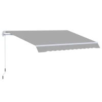 Outsunny Awning Canopy Manual Retractable Porch Sun Shade Shelter 3 x 2m Light Grey(m-10)