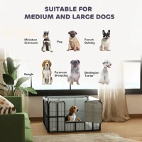 PawHut Steel Dog Whelping Box with Washable Whelping Pad, Wind-Resistant Cloth, for Small, Medium Dogs, 102 x 102 x 60cm(m-8)