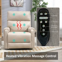 HOMCOM Electric Riser and Recliner Chair, with Massage and Heat - Beige(m-5)
