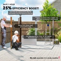 Outsunny 6 x 8ft Galvanised Steel Shed - Brown Wood-Effect(m-4)