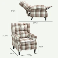 HOMCOM 160° Reclining Armchair, with Footrest - Brown(m-3)