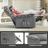 HOMCOM Electric Riser Recline Armchair, with Footrest - Grey(m-8)