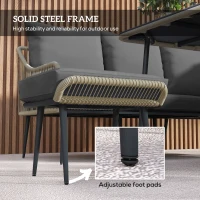 Outsunny Six-Piece Rattan Strong Garden Sofa Set - Grey(m-5)