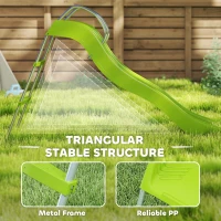 AIYAPLAY Freestanding Kids Slide with Climbing Ladder, Outdoor Playground Equipment for Ages 3-8 Years, Green(m-6)