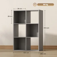 HOMCOM 6-Cube Bookshelf - Light Grey(m-3)