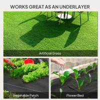 Outsunny 2m x 90m Weed Control Membrane, Heavy Duty Weed Control Barrier Fabric, 90gsm Ground Cover for Patios, Garden, Flower beds, Landscaping(m-7)