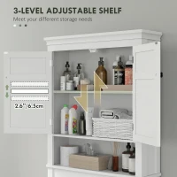 HOMCOM Over-Toilet/Appliance Storage Cabinet - White(m-7)