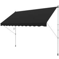 Outsunny 3x1.5m  Adjustable Outdoor Aluminium Frame Awning Black(m-11)