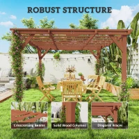 Outsunny 3.3 x 3.3 m Wooden Pergola Kit, Graden Pergola Gazebo Grape Trellis with Stable Structure for Climbing Vines, Flowers(m-4)