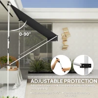 Outsunny 3x1.5m  Adjustable Outdoor Aluminium Frame Awning Black(m-6)