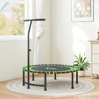 HOMCOM Mini Round Steel Frame Trampoline w/ Adjustable Handle, Green(m-8)