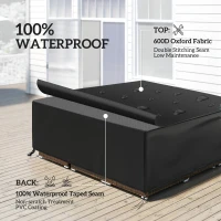 Outsunny Large Patio Garden Furniture Set Cover 600D Oxford Square Waterproof, 230 x 230 x 70 cm, Black(m-4)