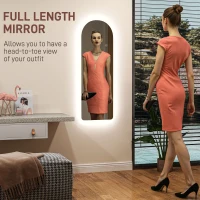 HOMCOM 120 x 40cm Arch Mirror, with LED Lights(m-4)