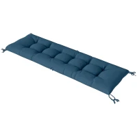 Outsunny Sun Lounger Cushion, Memory Foam Patio Chair Cushion with Ties, Outdoor Seat Pad Fits 190 x 60 cm Lounger, Blue(m-11)
