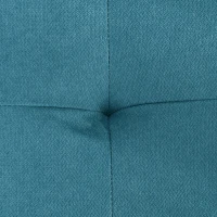 HOMCOM Loveseat Sofa Bed, Convertible Bed Settee with 2 Pillows, Side Pockets, Blue(m-8)