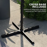 Outsunny 3(m) Cantilever Overhanging Parasol, with Cross Base - Light Grey(m-6)
