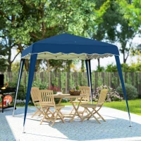 Outsunny 3 M x 3 M Base/ 2.5 M x 2.5 M Top Pop Up Gazebo, 2 Person Setup Instant with Carry Bag, Height Adjustable Slant Leg Party Tent Instant Event Shelter for Garden, Patio(m-8)