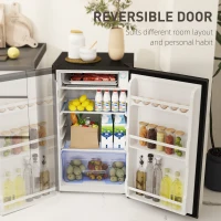 HOMCOM 91L Freestanding Under-Counter Fridge with Lock - Black(m-7)