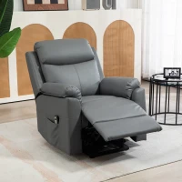 HOMCOM Faux Leather 70° Electric Riser Recliner Chair, Charcoal Grey(m-8)
