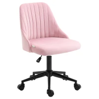 Vinsetto Velvet-Feel Armless Office Chair - Pink(m-1)