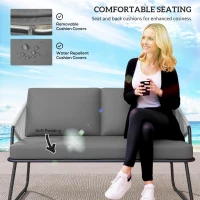 Outsunny Four-Piece Rattan Strong Panel Outdoor Sofa Set - Grey(m-6)