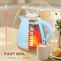 HOMCOM 3kW Rapid Boil Honeycomb Kettle - Light Blue(m-4)