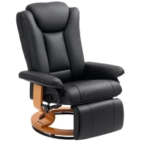 HOMCOM Faux Leather Recliner Chair - Black(m-10)