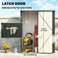 Outsunny 5.3 x 3.1ft Corrugated Steel Garden Shed - Black(m-5)