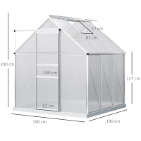 Outsunny 190 x 190cm Walk-In Polycarbonate Greenhouse(m-3)