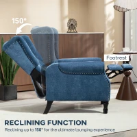 HOMCOM 150° Reclining Vintage Armchair, with footrest, Royal Blue(m-4)