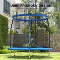 SPORTNOW 8ft Trampoline with Safety Enclosure Net, Steel Frame Outdoor Trampoline, with Edge, Safety Cover(m-6)