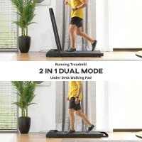 SPORTNOW 2.5HP Walking Pad, 1-6km/h Folding Treadmill with Remote Control and LED Display for Home Gym Office, Blue(m-5)