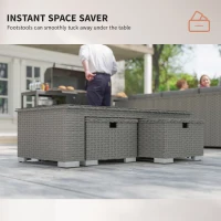 Outsunny Six-Piece Rattan Sofa Set - Mixed Grey(m-5)