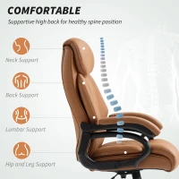 HOMCOM Spring Padded Faux Leather Office Chair - Light Brown(m-4)