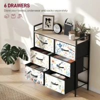HOMCOM 6-Drawer Chest of Drawers - White(m-4)