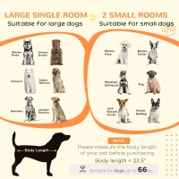 PawHut Dog Crate Furniture for Large Dogs, Double Dog Cage for Small Dogs, with Divider - Grey(m-8)
